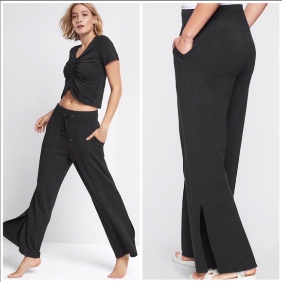 Athleta Pants - Athleta Sierra Wide Leg Fleece Lined Pant Black XS